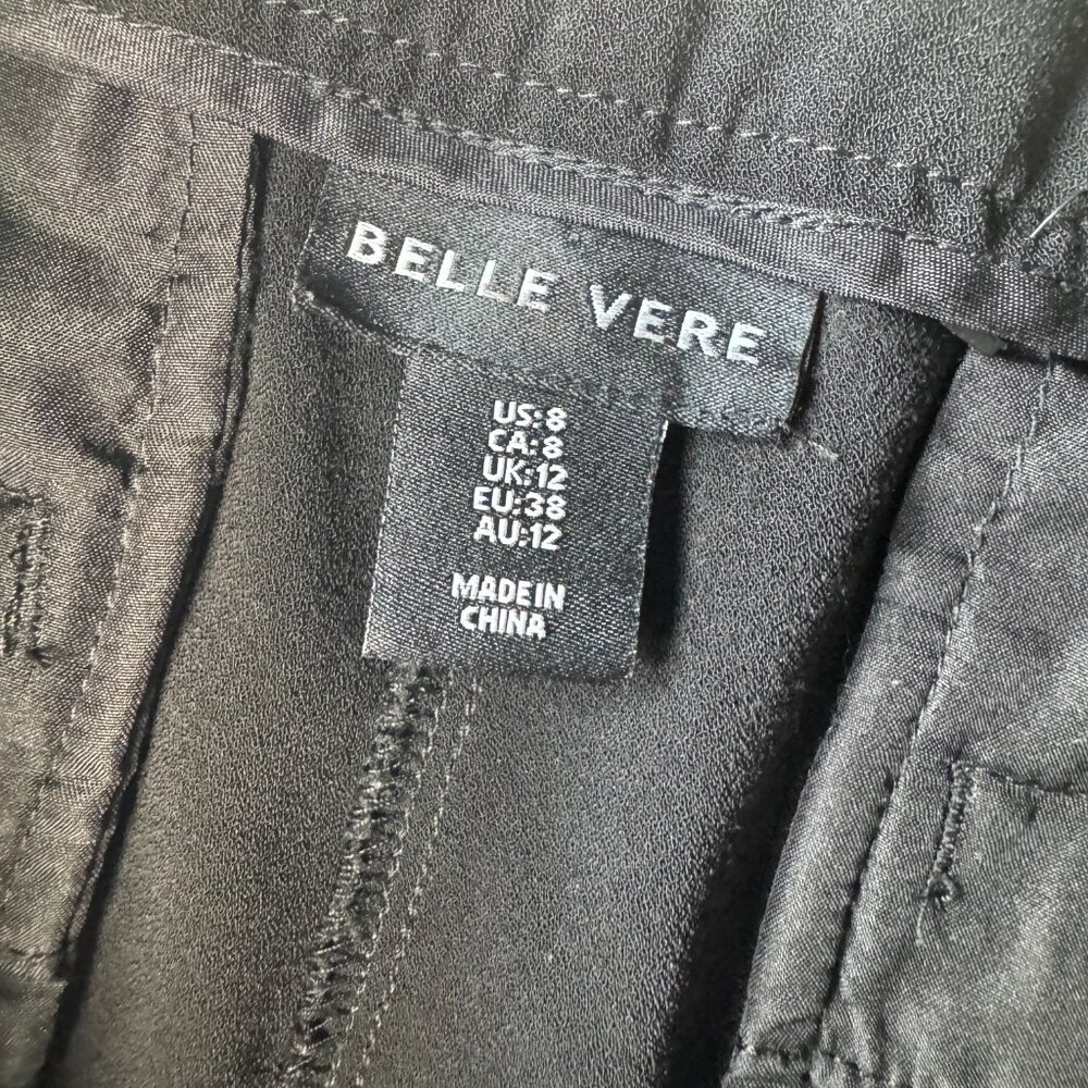 Belle Vere Black Dress Pants w/ White Side Stripe – Women’s Size 8 - Picture 5 of 7